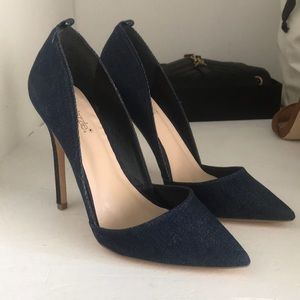 Denim heels